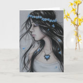 冬のハートグリーティングカード カード (黄色い花)