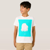 冬のハート少年ホワイトベーシックTシャツ Tシャツ (正面フル)