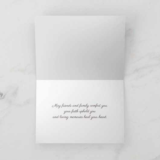 冬のハート悔やみや弔慰 カード (内部)