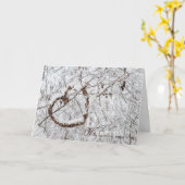 冬のハート悔やみや弔慰 カード (黄色い花)