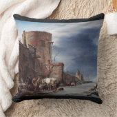 冬のハーレムの街の壁 クッション (ブランケット)