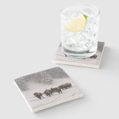 冬のバイソン ストーンコースター (横)