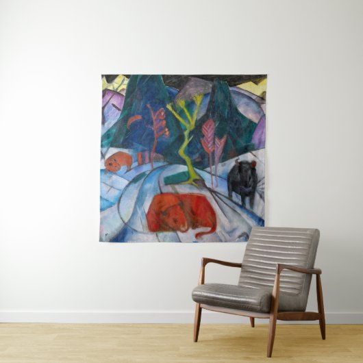 冬のバイソン |フランツ・マーク | タペストリー (インサイチュ)