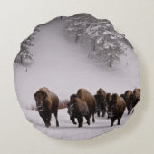 冬のバイソン ラウンドクッション (裏面)