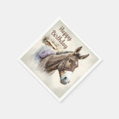 冬のバイブウォーターカラーロバ – 誕生日パーティー –  スタンダードカクテルナプキン (角)