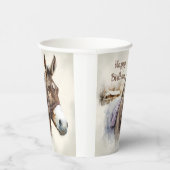 冬のバイブウォーターカラーロバ – 誕生日パーティー –  紙コップ (右)