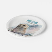 冬のバイブシール – 誕生日パーティー – ペーパープレート (アングル)