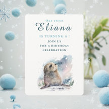 冬のバイブシール – 誕生日招待状カード