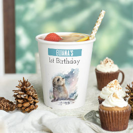 冬のバイブシール – 1歳の誕生日 – 紙コップ