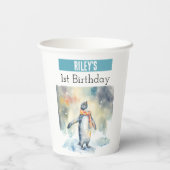 冬のバイブペンギン – 1歳の誕生日 –  紙コップ (裏面)