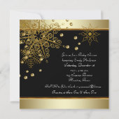 冬のバックと金ゴールド雪の結晶男の赤ちゃんシャワー 招待状 (裏面)