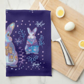 冬のバニー キッチンタオル (四つ折り)