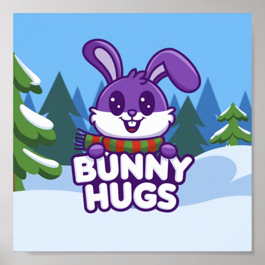 冬のバニー・ハグで喜びを広げよう！ ポスター (正面)