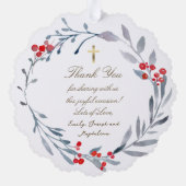 冬のバプテスマ感謝していスあなた オーナメントカード (裏面)