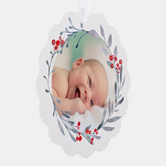 冬のバプテスマ感謝していスあなた オーナメントカード (右)