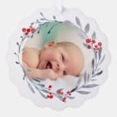 冬のバプテスマ感謝していスあなた オーナメントカード (正面)