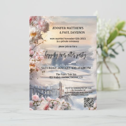 冬のバラが楽しく過ごし結婚る 招待状 (スタンド正面)