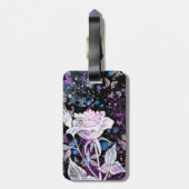 冬のバラと蝶の荷物タグ ラゲッジタグ (裏面縦)