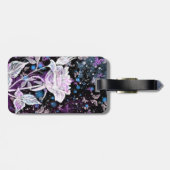 冬のバラと蝶の荷物タグ ラゲッジタグ (裏面横)