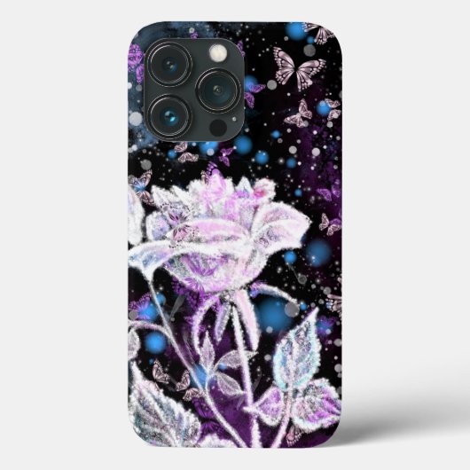 冬のバラと蝶のiPhoneケース Case-Mate iPhoneケース (裏面)