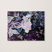 冬のバラと蝶 – 美しい ジグソーパズル (横)