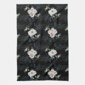 冬のバラの休日パターン キッチンタオル (縦)