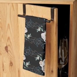 冬のバラの休日パターン キッチンタオル