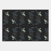 冬のバラの休日パターン ラッピングペーパーシート (正面2)