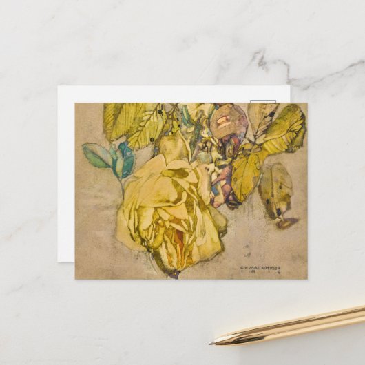 冬のバラバイチャールズレンニーマッキントッシュ シーズンポストカード (正面/裏面インサイチュ)