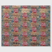 冬のバラパインスプルチェトレリスバーンボード ラッピングペーパー (フラット)