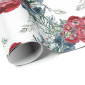 冬のバラパイン&スプルスツリーグリーナリートレリス ラッピングペーパー (ロールコーナー)