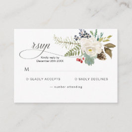 冬のバラピナリーRSVP エンクロージャーカード