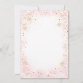 冬のバラピンクスノーフレーク誕生日クリスマス 招待状 (裏面)