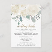 冬のバラホワイト金ゴールド結婚フローラ エンクロージャーカード (正面)