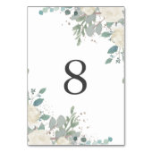 冬のバラホワイト金ゴールド結婚フローラ テーブルナンバー (裏面)