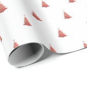 冬のバラ金ゴールドとホワイトクリスマスツリーホリデー ラッピングペーパー (ロールコーナー)