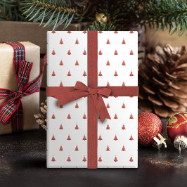 冬のバラ金ゴールドとホワイトクリスマスツリーホリデー ラッピングペーパー