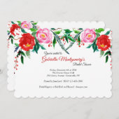 冬のバラ ブライダルシャワーの招待状 招待状 (正面/裏面)