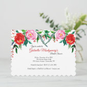 冬のバラ ブライダルシャワーの招待状 招待状 (スタンド正面)