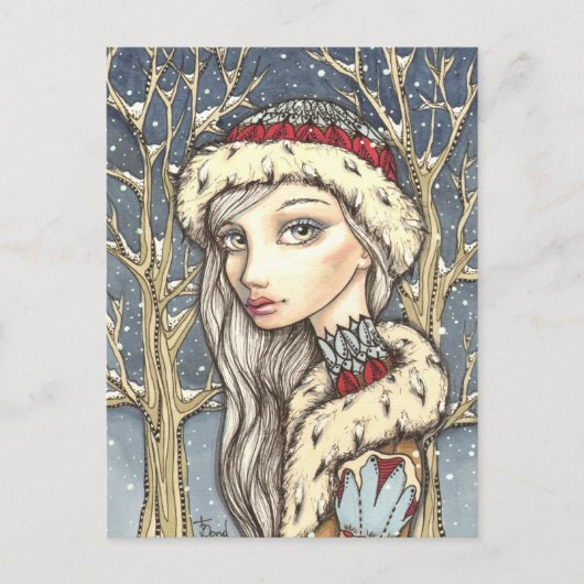 冬のバラ ポストカード (正面)