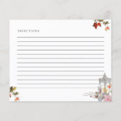 冬のバラ&ランタンブライダルシャワーレシピカード (裏面)