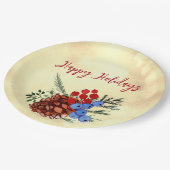 冬のバリーコーンメリークリスマスツリーイエロー ペーパープレート (アングル)