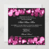 冬のバルミツワーピンクの雪片 招待状 (正面)