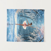 冬のバレエアイスダンスの森霜の降りたの景色 タペストリー (正面(横))