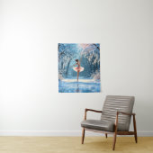 冬のバレエアイスダンスの森霜の降りたの景色 タペストリー (インサイチュ)