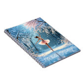 冬のバレエアイスダンスの森霜の降りたの景色 ノートブック (右側)