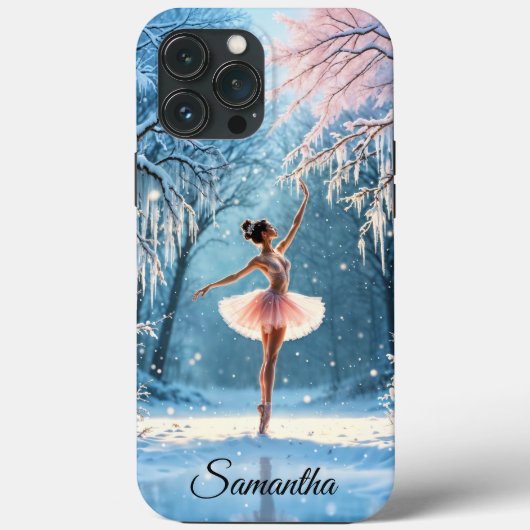 冬のバレエアイスダンスの森霜の降りたの景色 Case-Mate iPhoneケース (裏面)