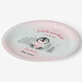 冬のバレンティンペンギンガールベビーシャワー ペーパープレート (アングル)