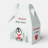 冬のバレンティンペンギン男の子の赤ちゃんシャワー フェイバーボックス (正面サイド)