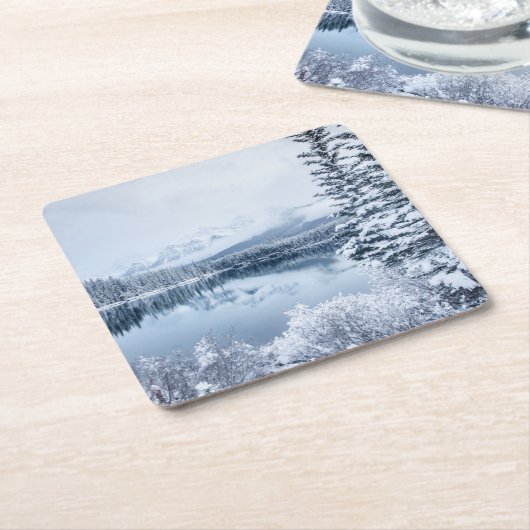 冬のバンフ国立公園 スクエアペーパーコースター (アングル)